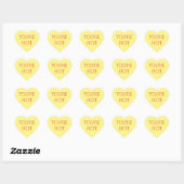 Yellow Candy Conversation Heart Sticker-Text Herz-Aufkleber (Blatt)