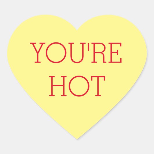 Yellow Candy Conversation Heart Sticker-Text Herz-Aufkleber (Vorderseite)