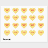 Yellow Candy Heart Herz-Aufkleber (Blatt)