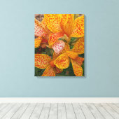 Yellow Canna Lily with Red Speckles Floral Leinwanddruck (Insitu (Holzboden))