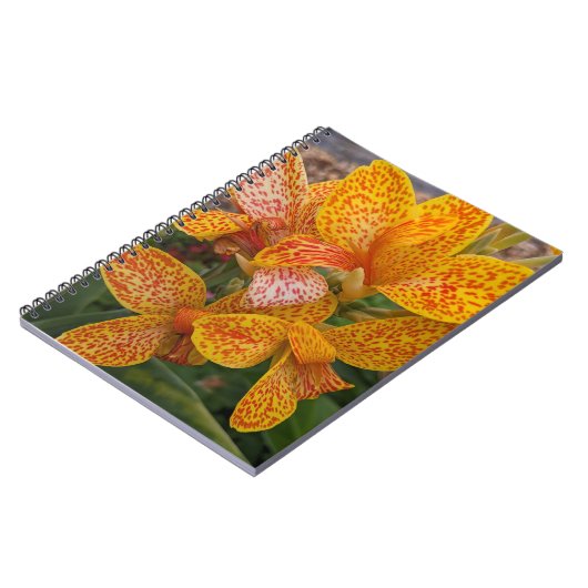 Yellow Canna Lily with Red Speckles Floral Notizblock (Linke Seite)