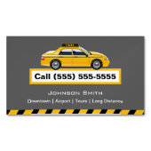 Yellow Cap Taxi Chauffeur Magnetische Visitenkarte (Vorderseite)