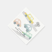 Yellow Car Balloons White Baby Dusche Serviette (Ecke)