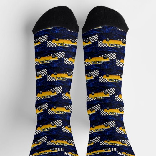yellow car pattern socken (Oben)