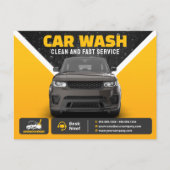 Yellow Car Wash Auto im Detail Mobile Car Wash Postkarte (Vorderseite)