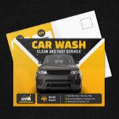 Yellow Car Wash Auto im Detail Mobile Car Wash Postkarte