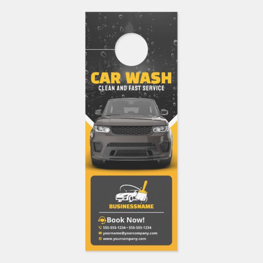 Yellow Car Wash Auto im Detail Mobile Car Wash Türanhänger (Vorderseite)