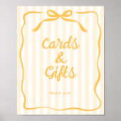Yellow Cards & Gifts Table Sign Poster (Vorne)