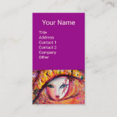 YELLOW CARNIVAL MASK MONOGRAM Ultra-Violet Lila Visitenkarte (Vorderseite)