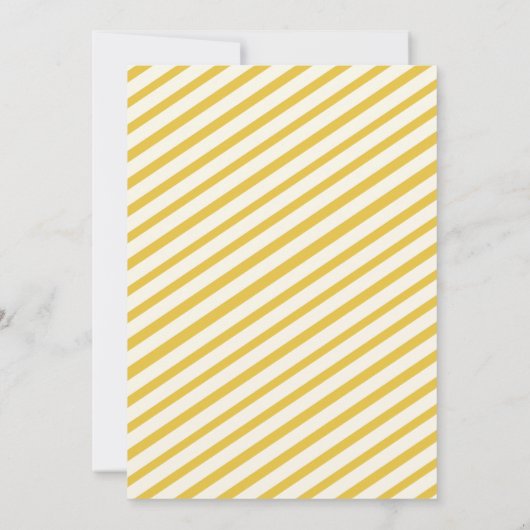Yellow Carnival Streifen Moderne Hochzeitsreise Einladung (Rückseite)