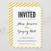 Yellow Carnival Streifen Moderne Hochzeitsreise Einladung (Vorne/Hinten)