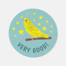 Yellow Cartoon Budgie Bird Very Good Kids' Reward