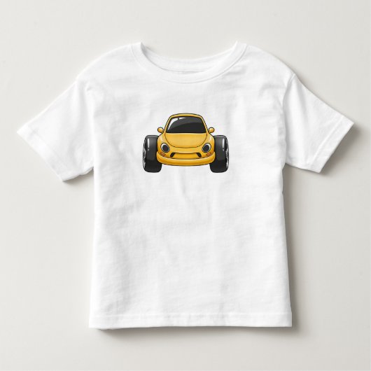 Yellow Cartoon Car Kleinkind T-shirt (Vorderseite)