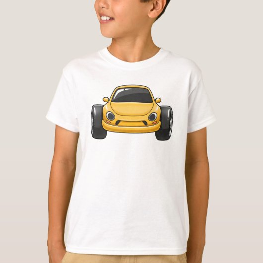 Yellow Cartoon Car T-Shirt (Vorderseite)