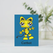 Yellow Catbot Postkarte (Stehend Vorderseite)