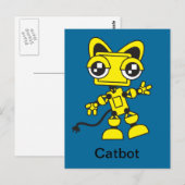 Yellow Catbot Postkarte (Vorne/Hinten)