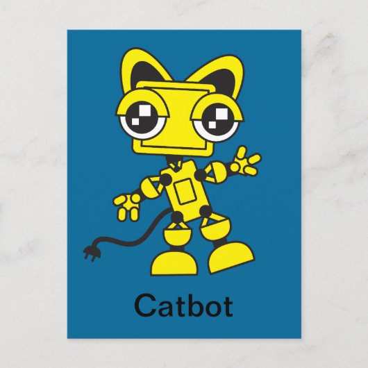 Yellow Catbot Postkarte (Vorderseite)