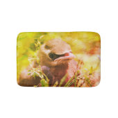 Yellow Cedar Waxwing Fledgling Bird Abstrakt Badematte (Vorderseite)