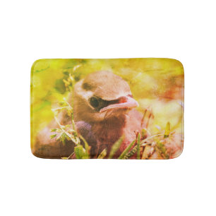 Yellow Cedar Waxwing Fledgling Bird Abstrakt Badematte