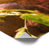 Yellow Cedar Waxwing Fledgling Bird Abstrakt Poster (Ecke)