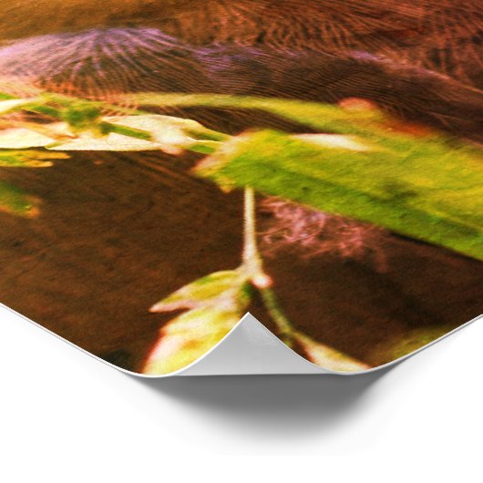 Yellow Cedar Waxwing Fledgling Bird Abstrakt Poster (Ecke)