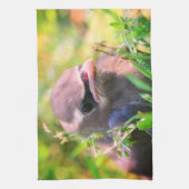 Yellow Cedar Waxwing Fledgling Bird Geschirrtuch (Vertikal)