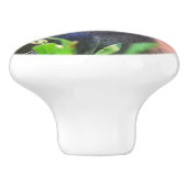 Yellow Cedar Waxwing Fledgling Bird   Keramikknauf (Seitenansicht)