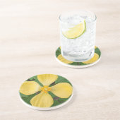 Yellow Celandine Poppy Floral Getränkeuntersetzer (Seite)