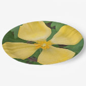 Yellow Celandine Poppy Floral Pappteller (Schrägansicht)