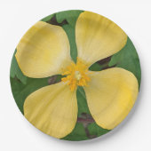 Yellow Celandine Poppy Floral Pappteller (Vorderseite)