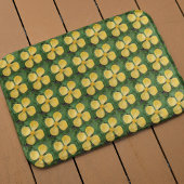 Yellow Celandine Poppy Floral Pattern Badematte