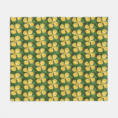 Yellow Celandine Poppy Floral Pattern Fleecedecke (Vorderseite (Horizontal))