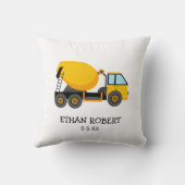 Yellow Cement Construction Truck Custom Baby Boy Kissen (Rückseite)