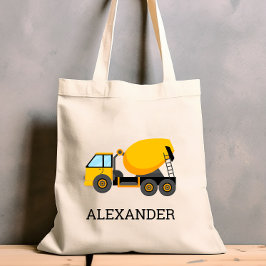 Yellow Cement Mixer Kids Personalisiert Constructi Tragetasche