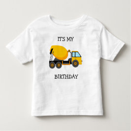 Yellow Cement Truck Child's It's My Birthday Kleinkind T-shirt