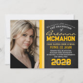 Yellow Chalkboard Foto Abschluss Ankündigung (Vorderseite)