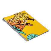 Yellow Chameleon Reptile Art Doodle Illustration Notizblock (Rechte Seite)