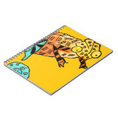 Yellow Chameleon Reptile Art Doodle Illustration Notizblock (Linke Seite)