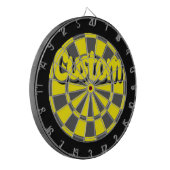 Yellow, Charcoal Gray, And Black Fun Custom Design Dartscheibe (Vorderseite Links)
