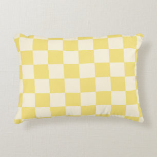 Yellow Checkerboard Dekokissen
