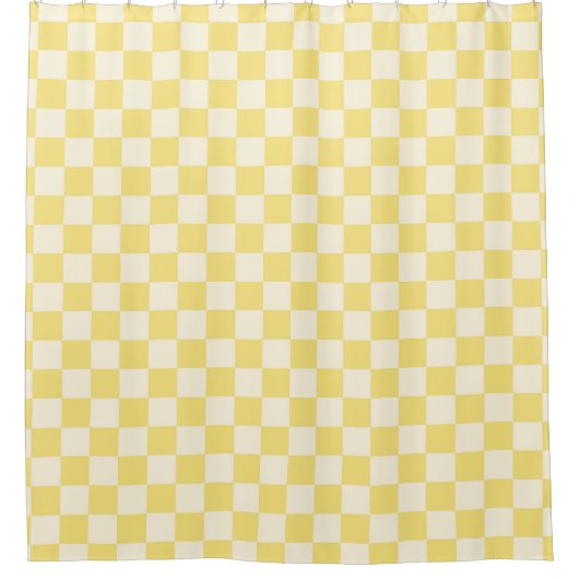 Yellow Checkerboard Duschvorhang (Vorderseite)