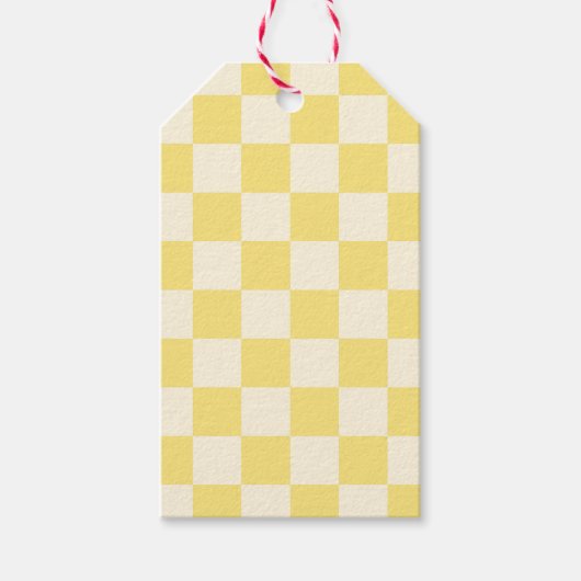 Yellow Checkerboard Geschenkanhänger (Vorderseite)