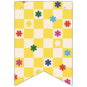 Yellow Checkerboard Merry & Bright Bunting Banner (Erste Fahne)