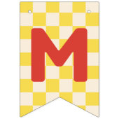 Yellow Checkerboard Merry & Bright Bunting Banner (Dritte Fahne)