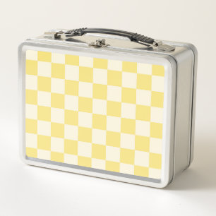 Yellow Checkerboard Metall Brotdose