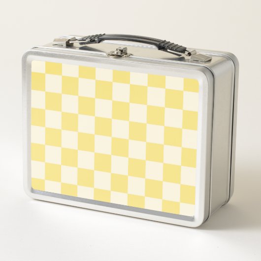 Yellow Checkerboard Metall Brotdose (Vorderseite)