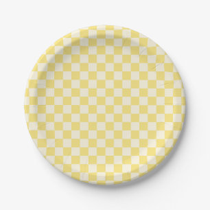 Yellow Checkerboard Pappteller