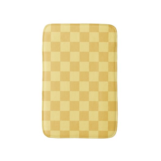 Yellow Checkerboard Pattern Badematte (Vorderseite Vertikal)