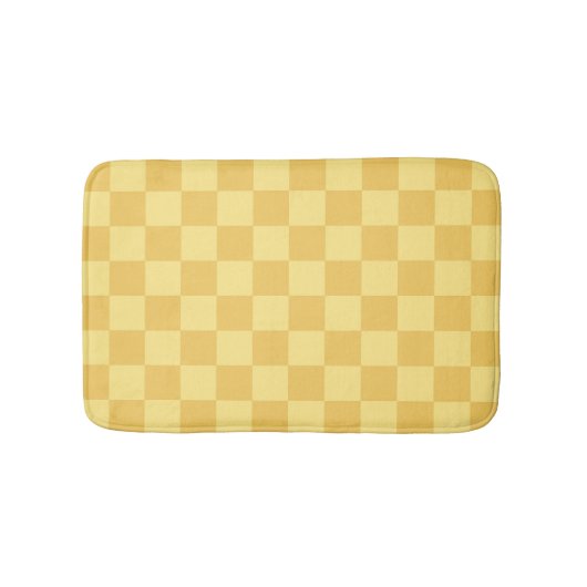 Yellow Checkerboard Pattern Badematte (Vorderseite)