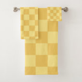 Yellow Checkerboard Pattern Badhandtuch Set (Insitu)